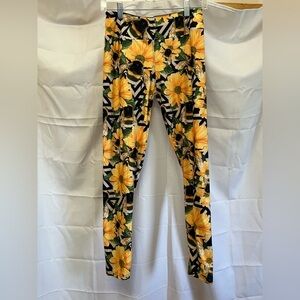 Galaxy By Harvic Yellow and Black Leggings Bold Stretchy Design